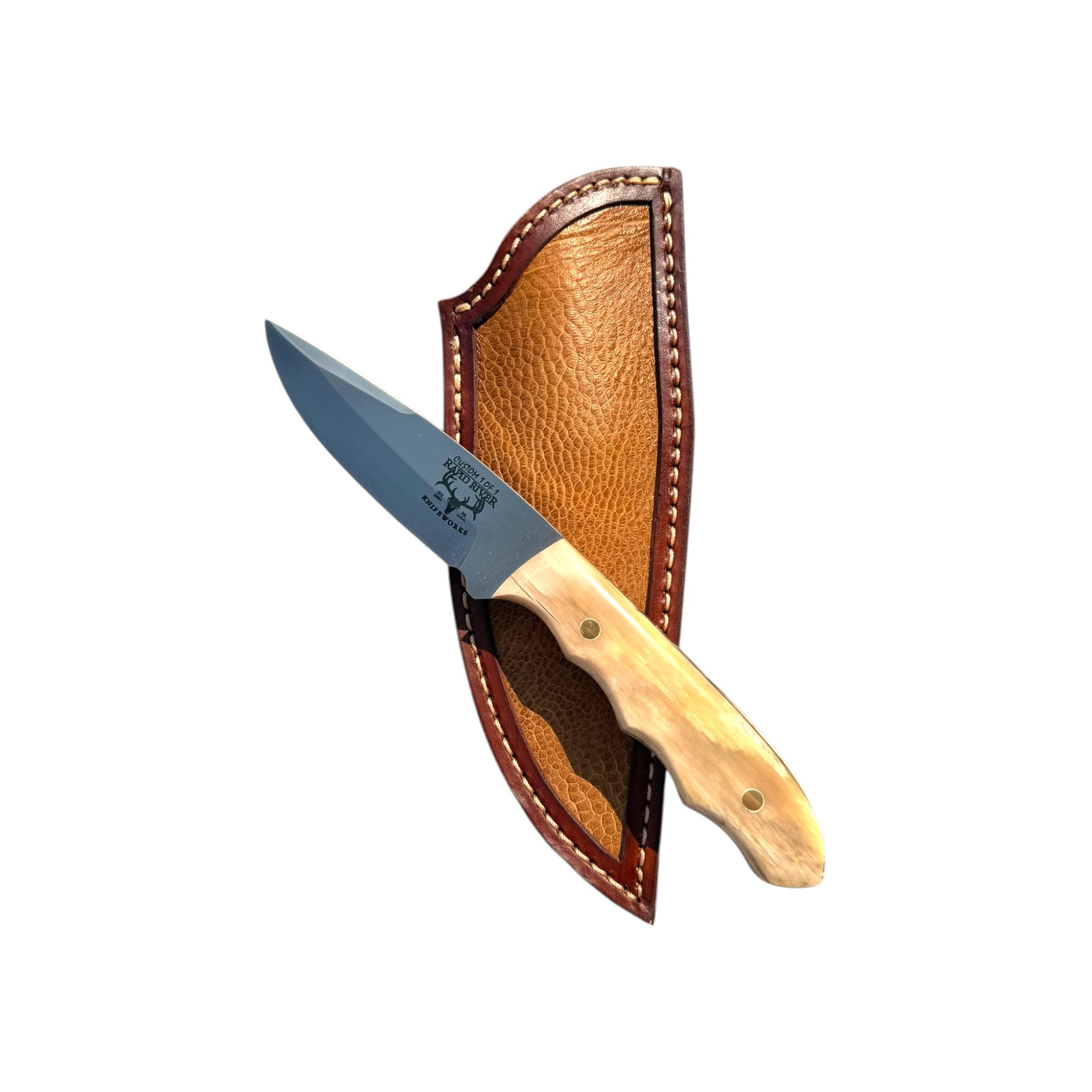 EVOKE×BOUNTY HUNTER×Macdaddy トリプルネームMA-1 Custom 1 of 1 Mammoth Ivory Mackinaw Hunting knife With Custom