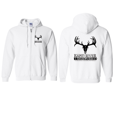 Skull logo zip hoodie