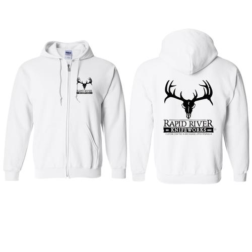 Skull logo zip hoodie