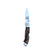 Monarch Polyclast Yooper pocket knife 26-556, open with a multicolored handle and Limited Edition blade engraving