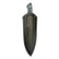 hunting knife 26-557 in its custom sheath, showing the textured front inset and contrasting stitching.