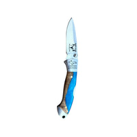 Acrylic Yooper Pocket Knife Ocean Blue/Burl