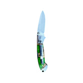 Acrylic Yooper Pocket Knife Flow Green/Burl