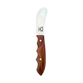Beavertail Skinning Knife with a curved blade and finger-grooved Cocobolo handle.