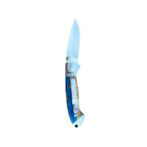 Acrylic Yooper Pocket Knife Ocean Blue/Burl