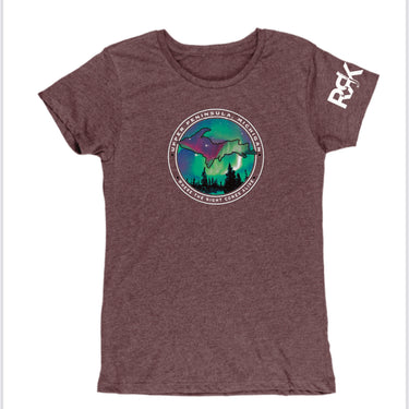 RRK Womens Northern Lights Tee-Wine