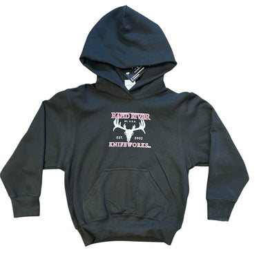 Youth hoodie- pink logo