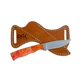 Limited Edition Dyed Box Elder Burl Mini Royal 7 Hunting Knife With Cross Draw Sheath 26-181