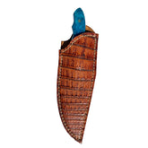 Limited Edition Dyed Box Elder Burl Mackinaw Hunting Knife With Custom Sheath 26-185