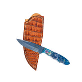 Limited Edition Dyed Box Elder Burl Mackinaw Hunting Knife With Custom Sheath 26-185