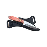 Limited Edition Dyed Box Elder Burl Mackinaw Hunting Knife With Cross Draw Sheath 26-224
