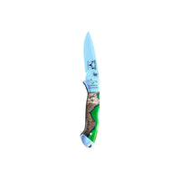 Acrylic Yooper Junior Pocket Knife Flow Green/Burl