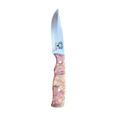 Special Edition Dyed Box Elder Burl Royal 7 Hunting Knife With Cross Draw Sheath 26-464
