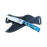 Special Edition Dyed Box Elder Burl Royal 7 Hunting Knife With Cross Draw Sheath 26-465