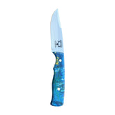 Special Edition Dyed Box Elder Burl Royal 7 Hunting Knife With Cross Draw Sheath 26-465