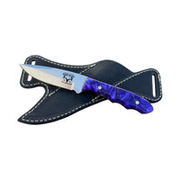 Special Edition Acrylic Mackinaw Hunting Knife With Custom Cross Draw Sheath 26-477