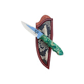 Special Edition Dyed Box Elder Burl Mackinaw Hunting Knife With Custom Sheath 26-471
