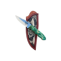 Special Edition Dyed Box Elder Burl Mackinaw Hunting Knife With Custom Sheath 26-471