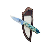 Special Edition Dyed Box Elder Burl Mackinaw Hunting Knife With Custom Sheath 26-472
