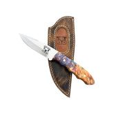 Special Edition Dyed Box Elder Burl Mackinaw Hunting Knife With Custom Sheath 26-473