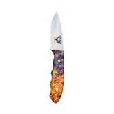 Special Edition Dyed Box Elder Burl Mackinaw Hunting Knife With Custom Sheath 26-473