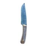 Custom Twist Damascus Fossilized Mammoth Drop Point Hunting Knife With Custom Sheath 26-501
