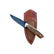 Custom Damascus Fossilized Mammoth Hunting Knife With Custom Sheath 26-515