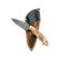 Custom 1 of 1 Damascus Fossilized Mammoth Hunting Knife With Custom Sheath 26-521