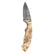 Custom 1 of 1 Damascus Fossilized Mammoth Hunting Knife With Custom Sheath 26-521