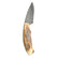 Custom 1 of 1 Damascus Fossilized Mammoth Hunting Knife With Custom Sheath 26-521
