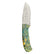 Custom 1 of 1 Damascus Dyed Box Elder Burl Hunting Knife With Custom Sheath 26-522