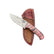 Custom 1 of 1 Damascus Fossilized Mammoth Hunting Knife With Custom Sheath 26-523