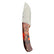 Custom 1 of 1 Damascus Acrylic/Burl Hunting Knife With Custom Sheath 26-525