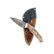 Custom 1 of 1 Damascus Elk Antler Hunting Knife With Custom Sheath 26-527