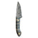 Custom 1 of 1 Damascus Fossilized Mammoth Hunting Knife With Custom Sheath 26-535