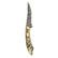 Custom 1 of 1 Damascus Fossilized Mammoth Skinning Knife With Custom Sheath 26-565