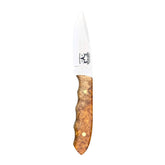 Special Edition Box Elder Burl Mackinaw Hunting Knife With Custom Cross Draw Sheath 26-571