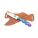Special Edition Dyed Box Elder Burl Mackinaw Hunting Knife With Custom Cross Draw Sheath 26-566