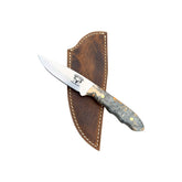 Special Edition Dyed Box Elder Burl Mackinaw Hunting Knife With Custom Sheath 26-573