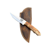 Special Edition Box Elder Burl Mackinaw Hunting Knife With Custom Sheath 26-574