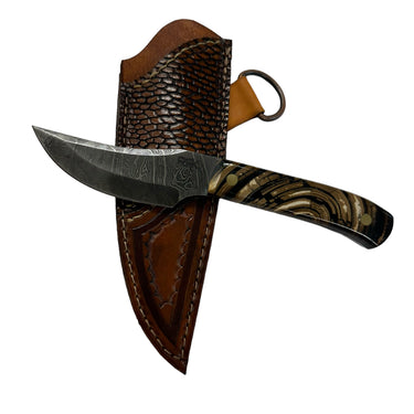 1 of 1 Damascus Skinner with Mammoth ivory handle