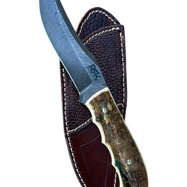 Twist Damascus Steel  Mammoth Ivory Handle