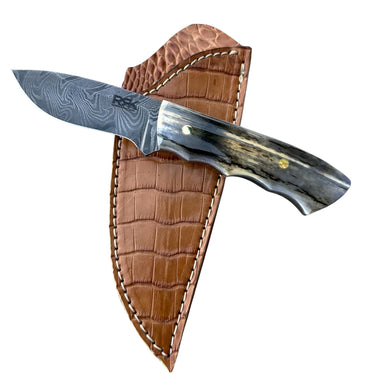 Twist Damascus Steel  Mammoth Ivory handle