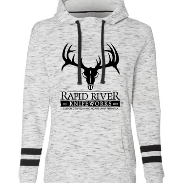 Womens Fleece Striped Sleeve Hoodie