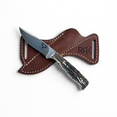 Elk Antler Mini Royal Hunting Knife With Cross Draw Sheath 26-093