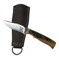 Custom 1 of 1 Mammoth Ivory Mini Royal 7 Hunting Knife with Custom Canvas/Leather Sheath 26-102