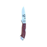 Purple Heart Yooper pocket knife 26-553 with blade open, purple wood handle and Limited Edition blade marking.