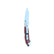 Reverse side of Purple Heart Yooper pocket knife 26-553 with blade open, purple wood handle and silver pocket clip