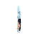 Yooper pocket knife 26-552 with blade open, dark acrylic and tan burl handle, and Limited Edition blade marking.