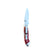Reverse side of Yooper pocket knife 26-546 with blade open, pink-red box elder burl handle and silver pocket clip